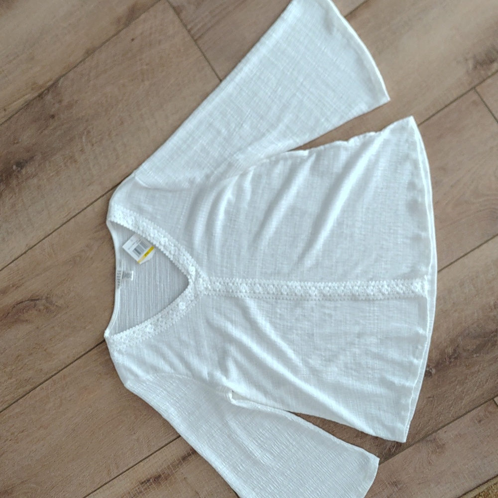 NWT Women's Size PM Spense Ivory Colored Bell Sleeve Blouse